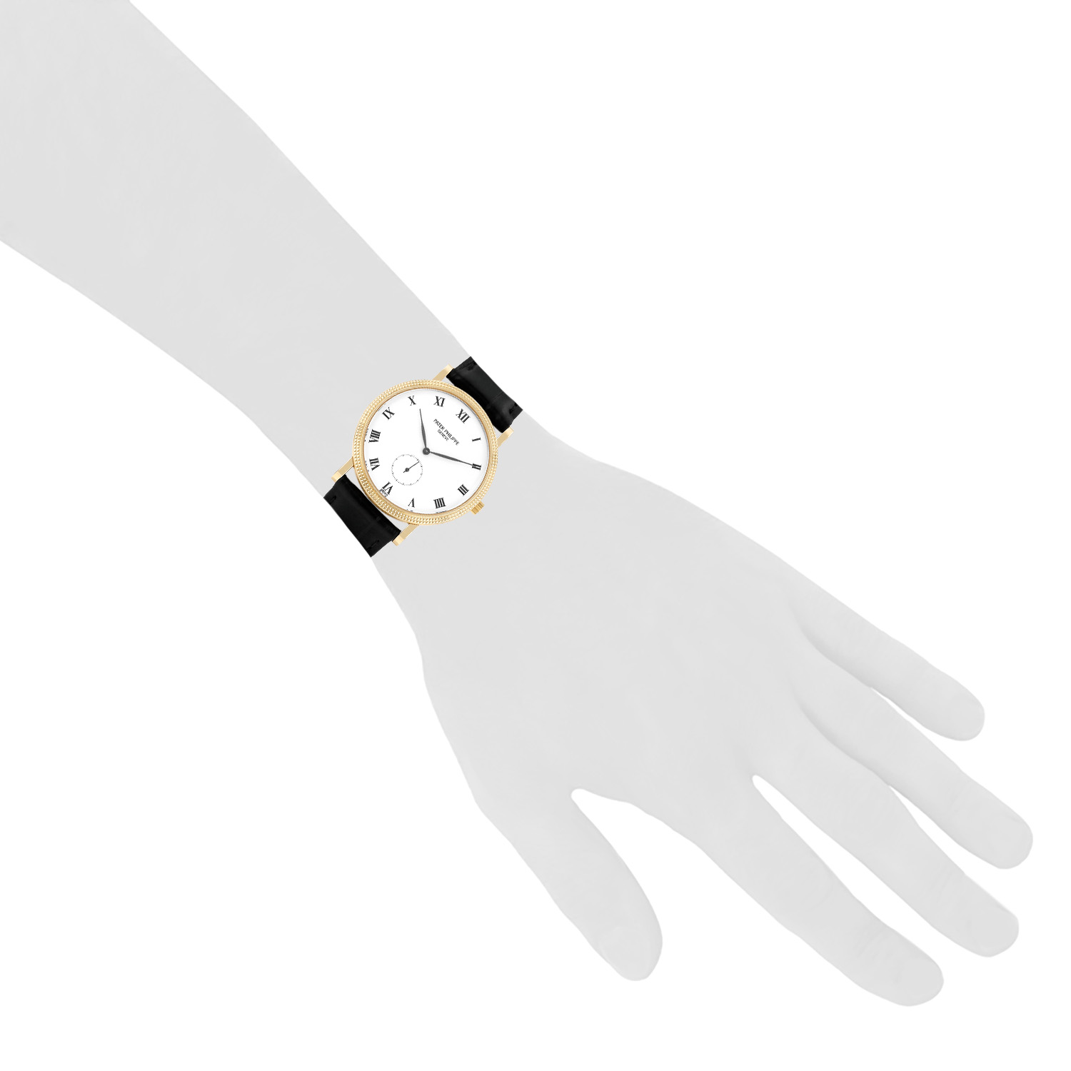 Patek Philippe Calatrava Clous De Paris  in yellow gold Ref: Patek Philippe - 3919  Circa 1990 - Detail D1