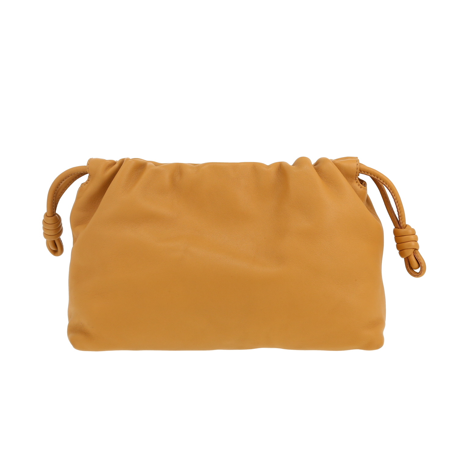 Bolso de mano Loewe  Flamenco clutch en cuero beige - Detail D5