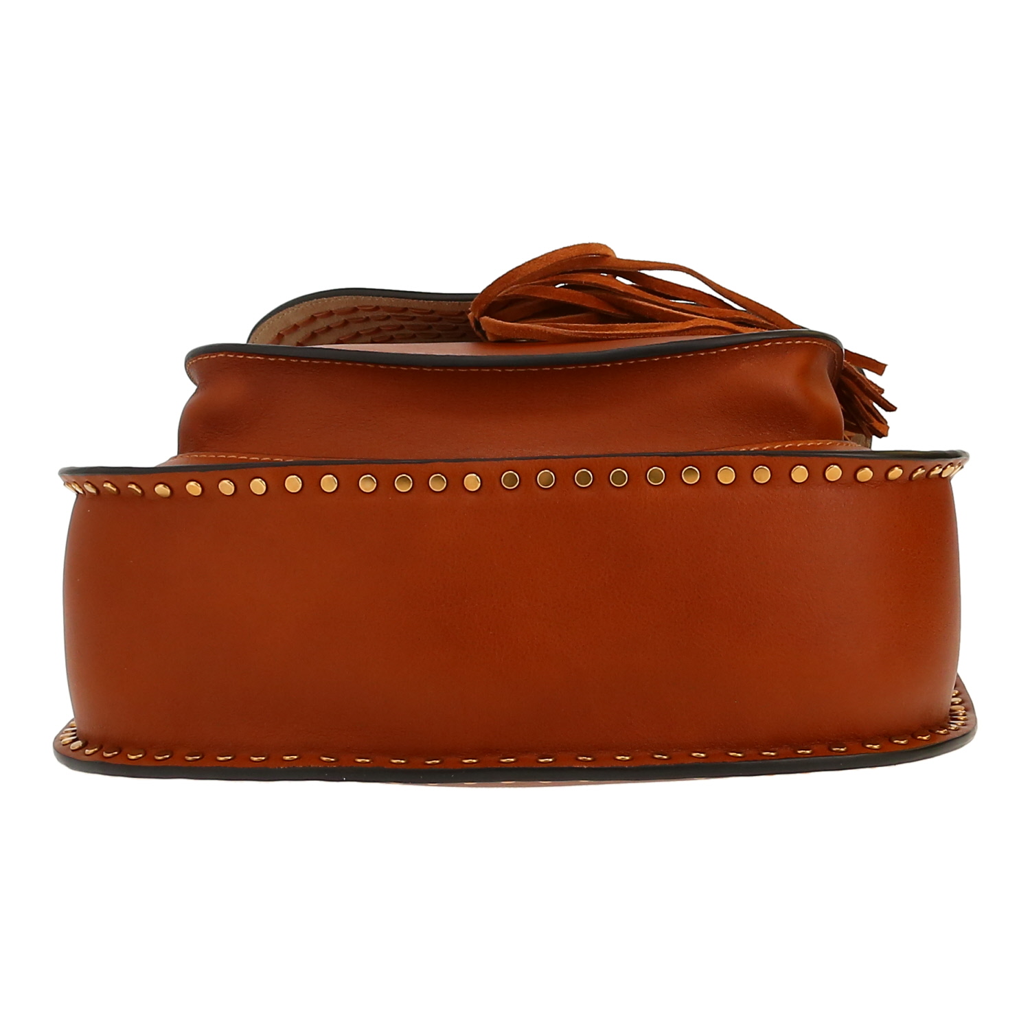Sac bandoulière Chloé en cuir marron - Detail D1