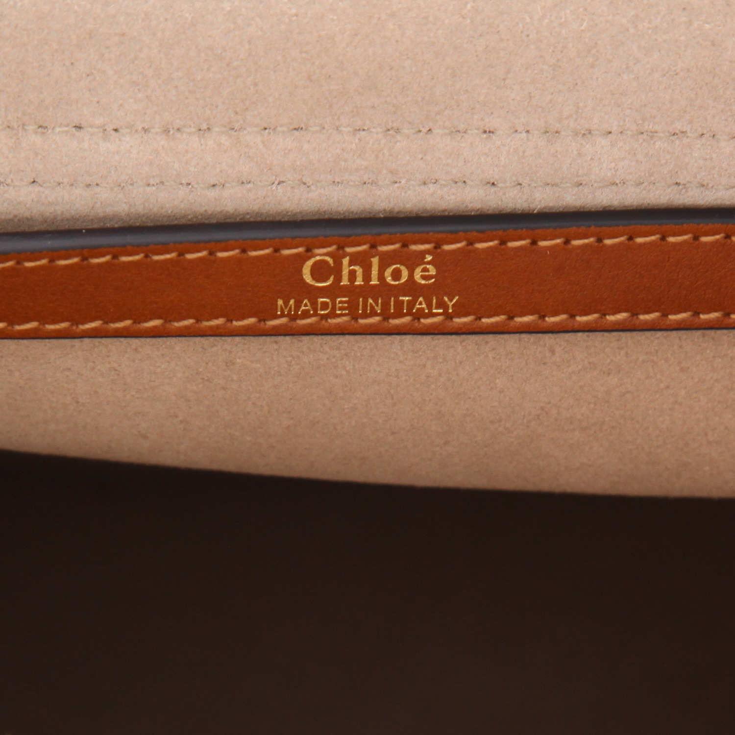 Sac bandoulière Chloé en cuir marron - Detail D2