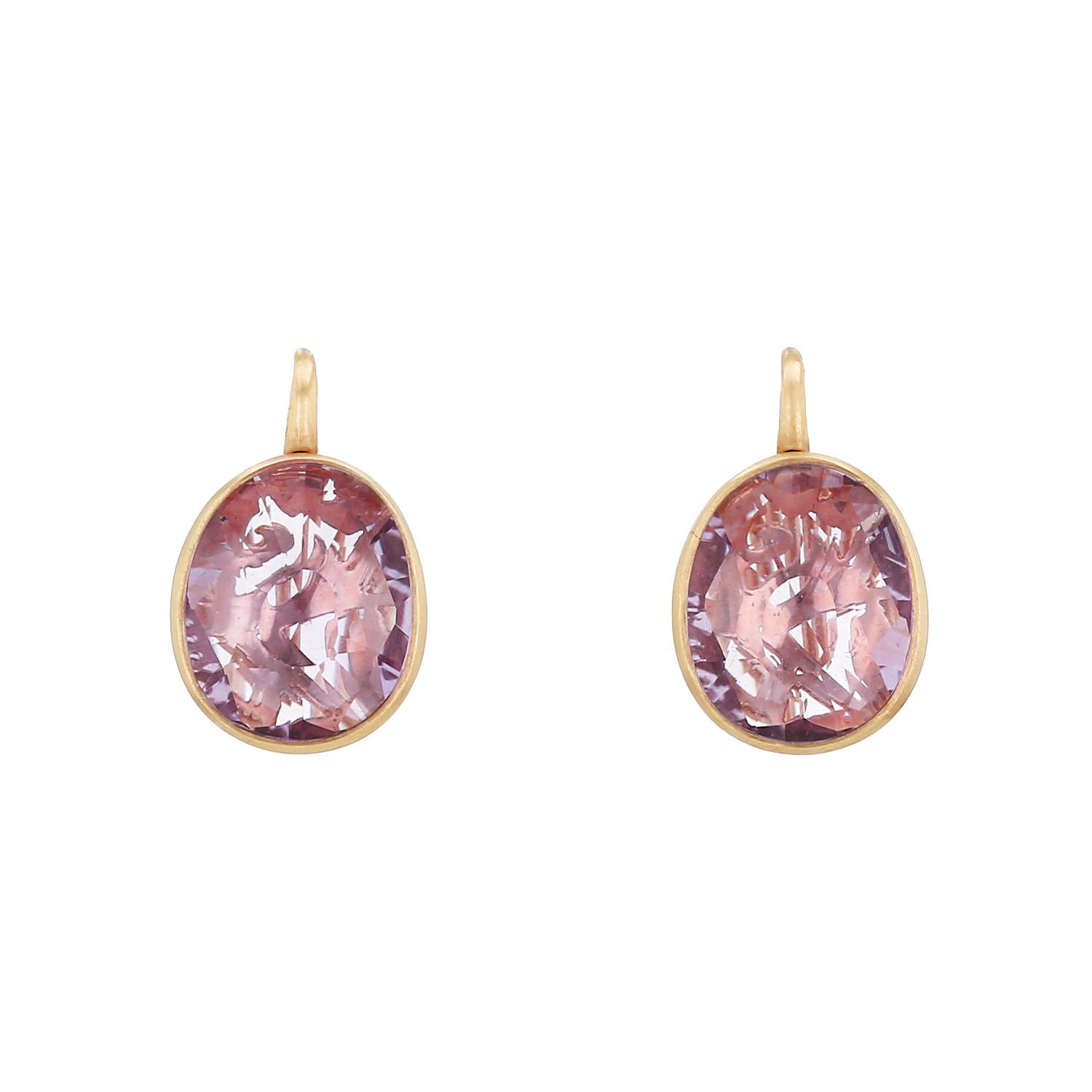 Pendientes Pomellato Arabesques de oro rosa y amatista