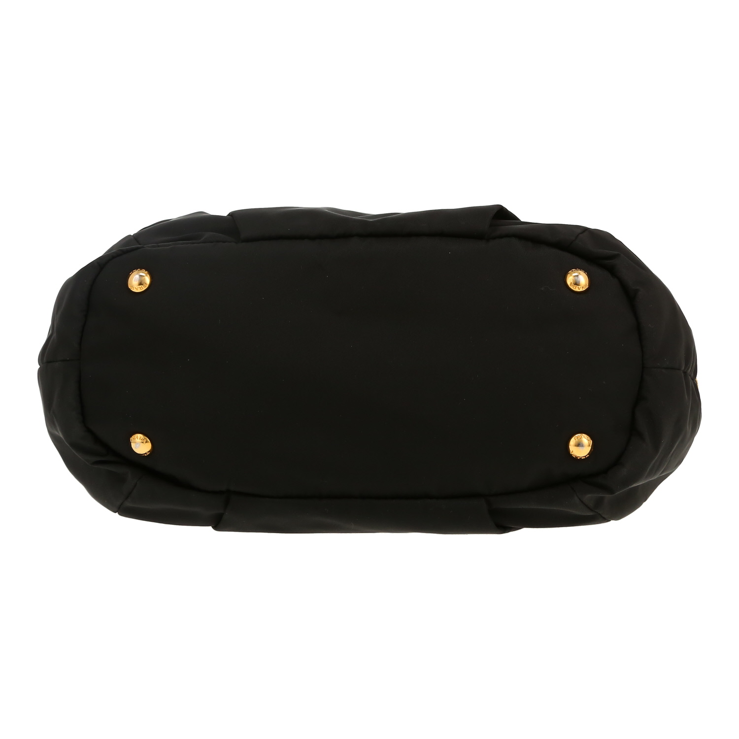 Sac bandoulière Prada   en toile et cuir noir - Detail D1