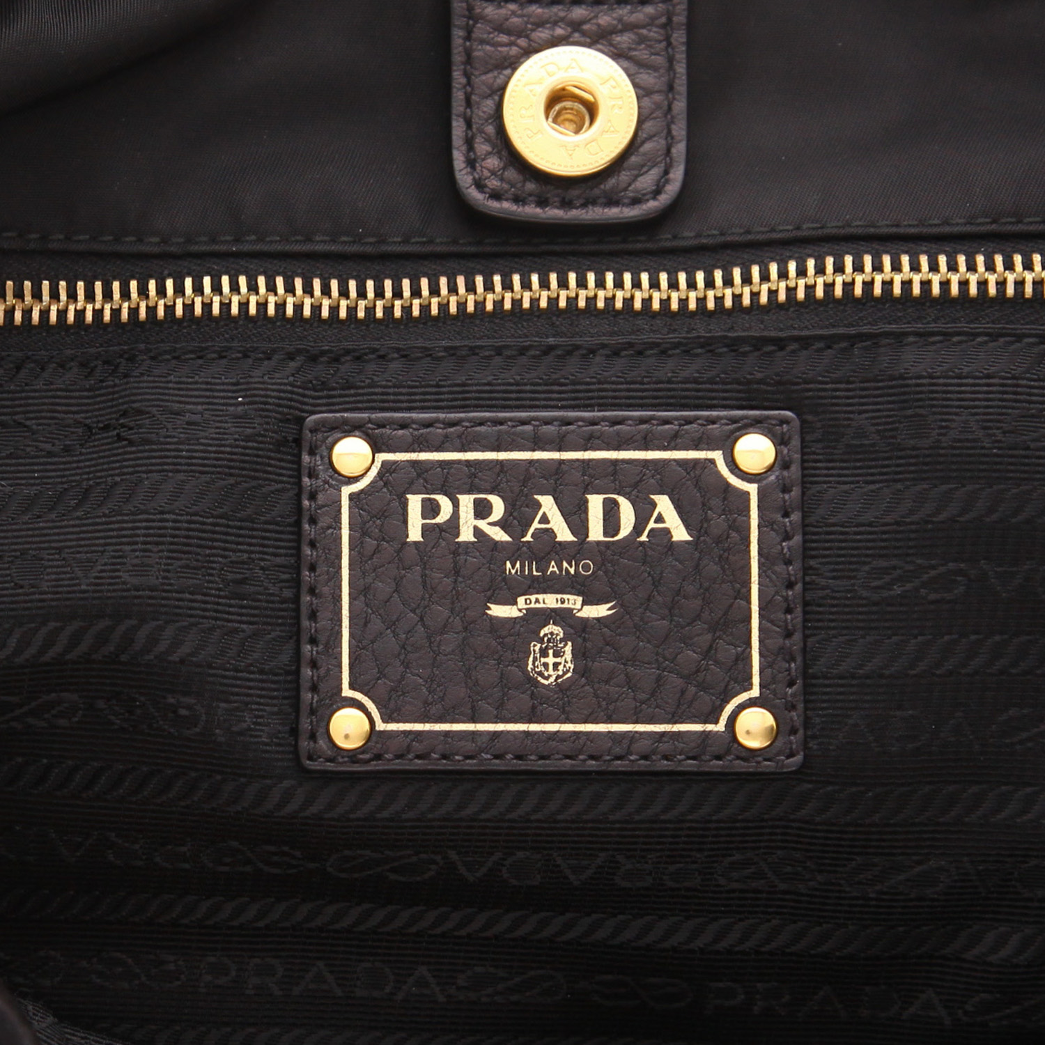 Prada   shoulder bag  canvas  and black leather - Detail D2