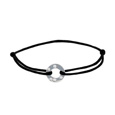 Bracciale Dinh Van Cible modello piccolo in oro bianco e diamanti