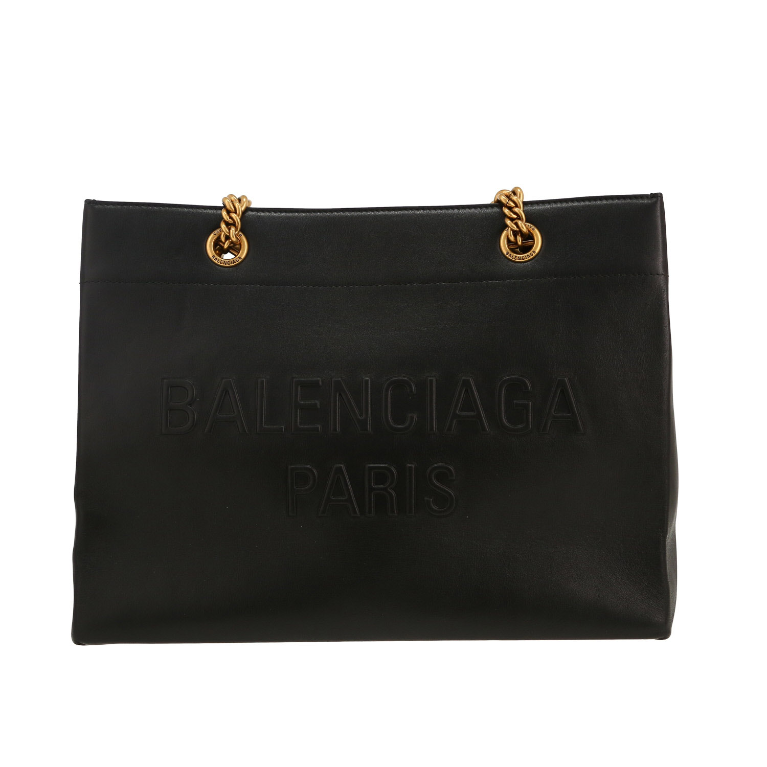 Shopping bag Balenciaga in pelle nera - Detail D4