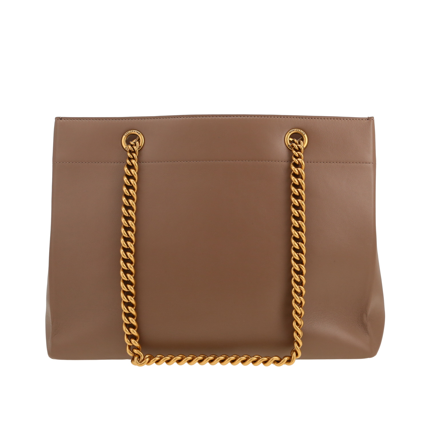 Sac cabas Balenciaga en cuir taupe - Detail D5