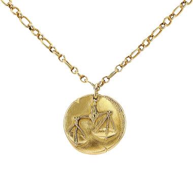 Van Cleef & Arpels Zodiaque "Libra" by Georges Lenfant 1970's necklace in yellow gold