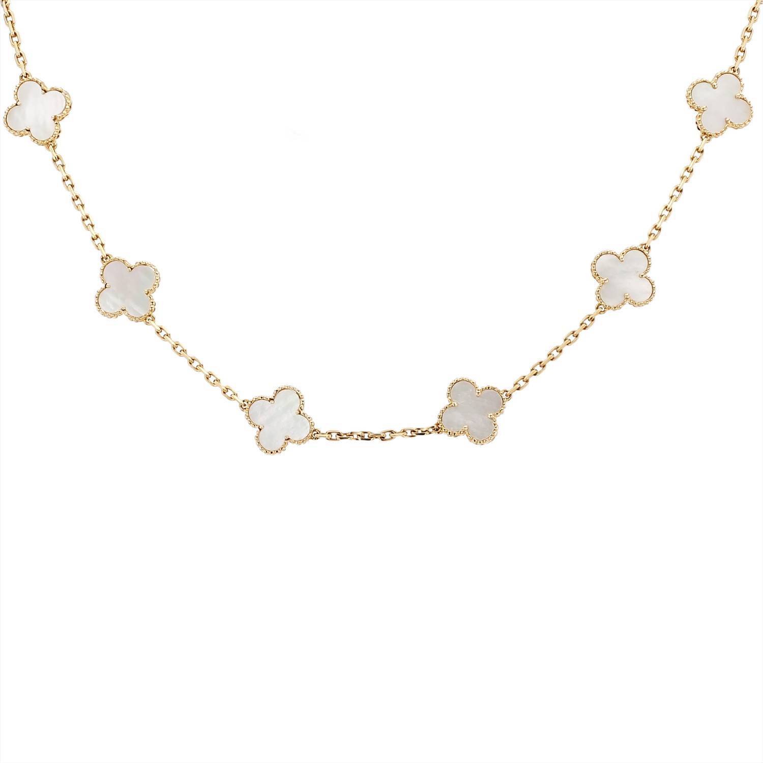 Collar Van Cleef & Arpels Vintage Alhambra de oro amarillo y nácar