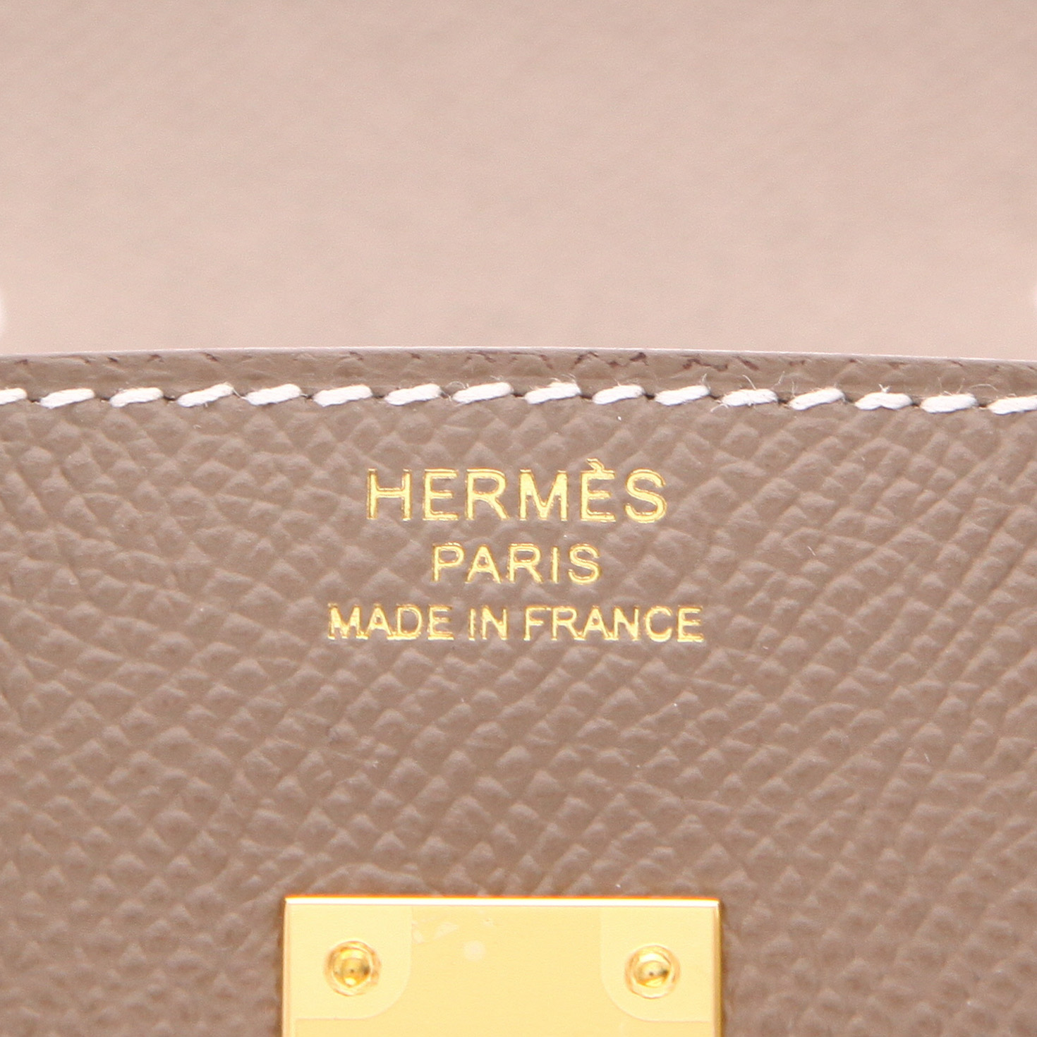 Hermès  Birkin 25 cm handbag  in etoupe epsom leather - Detail D2