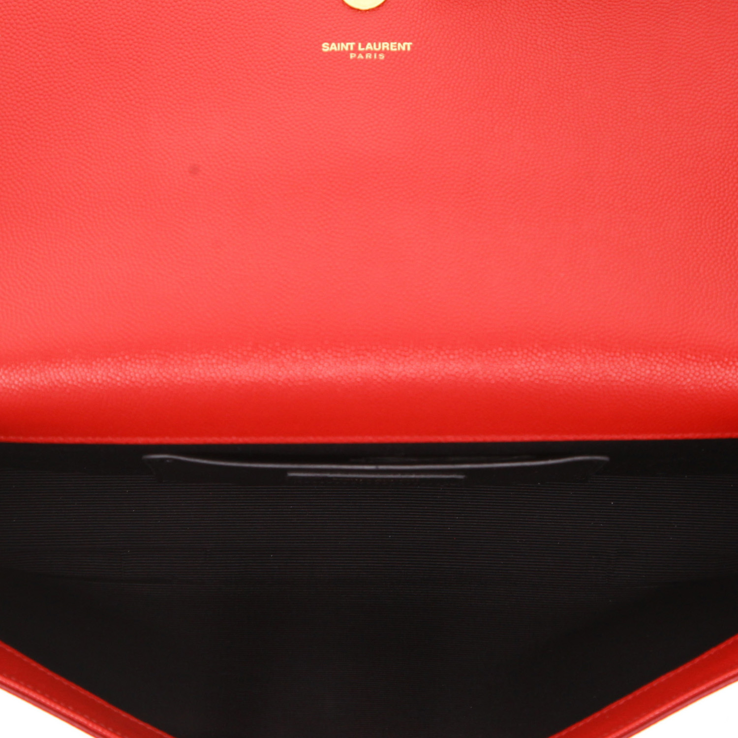 Pochette Saint Laurent  Kate en cuir grainé rouge - Detail D3