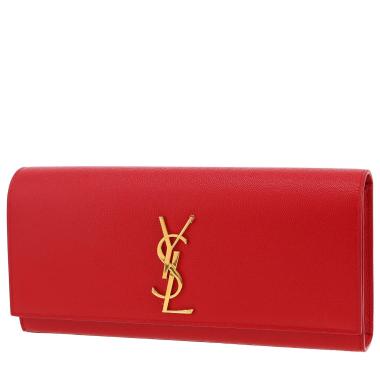Pochette Saint Laurent  Kate in pelle martellata rossa