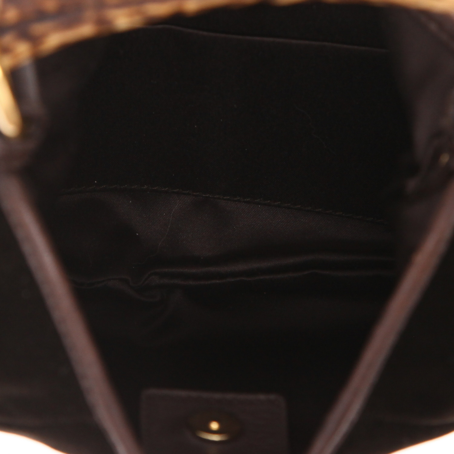 Saint Laurent Vintage handbag in brown velvet and horn - Detail D3