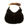 Sac à main Saint Laurent  Vintage en velours marron et corne - Detail D4 thumbnail