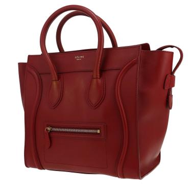 Bolso de mano Celine  Luggage mini  en cuero rojo