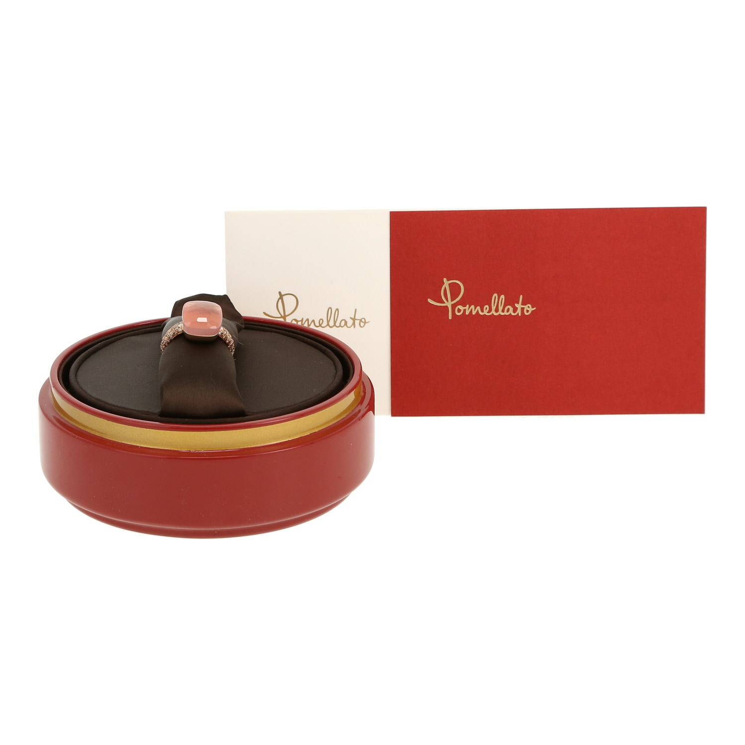 Anello Pomellato Nudo Maxi in oro rosa, quarzo rosa e diamanti - Detail D2