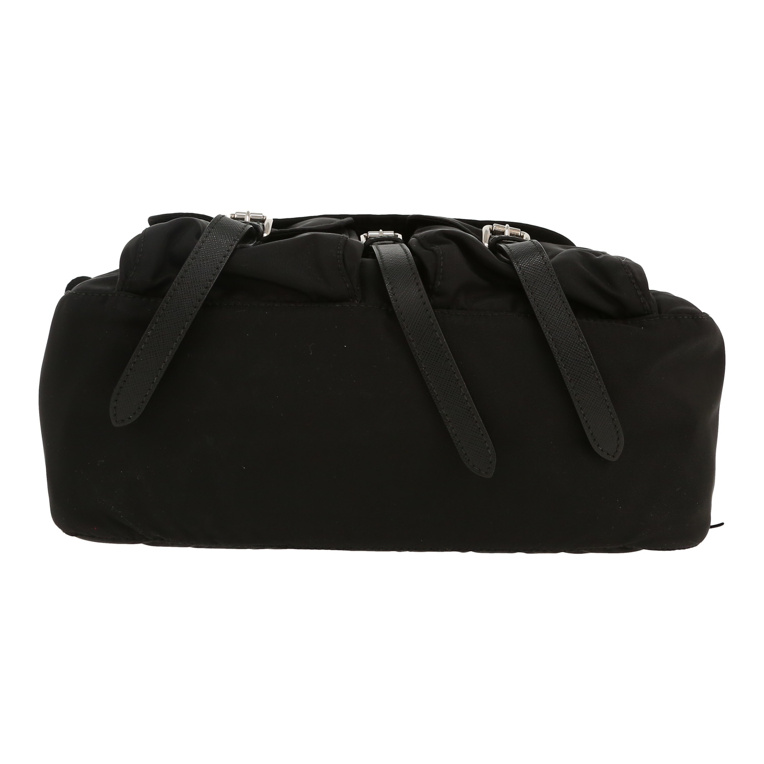 Bolso bandolera Prada de Re-nylon en lona y cuero negro - Detail D1