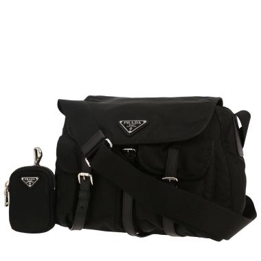 Borsa a tracolla Prada in tela Re-nylon e pelle nera