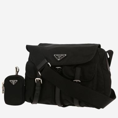 Sac bandoulière Prada  Re-nylon en toile et cuir noire