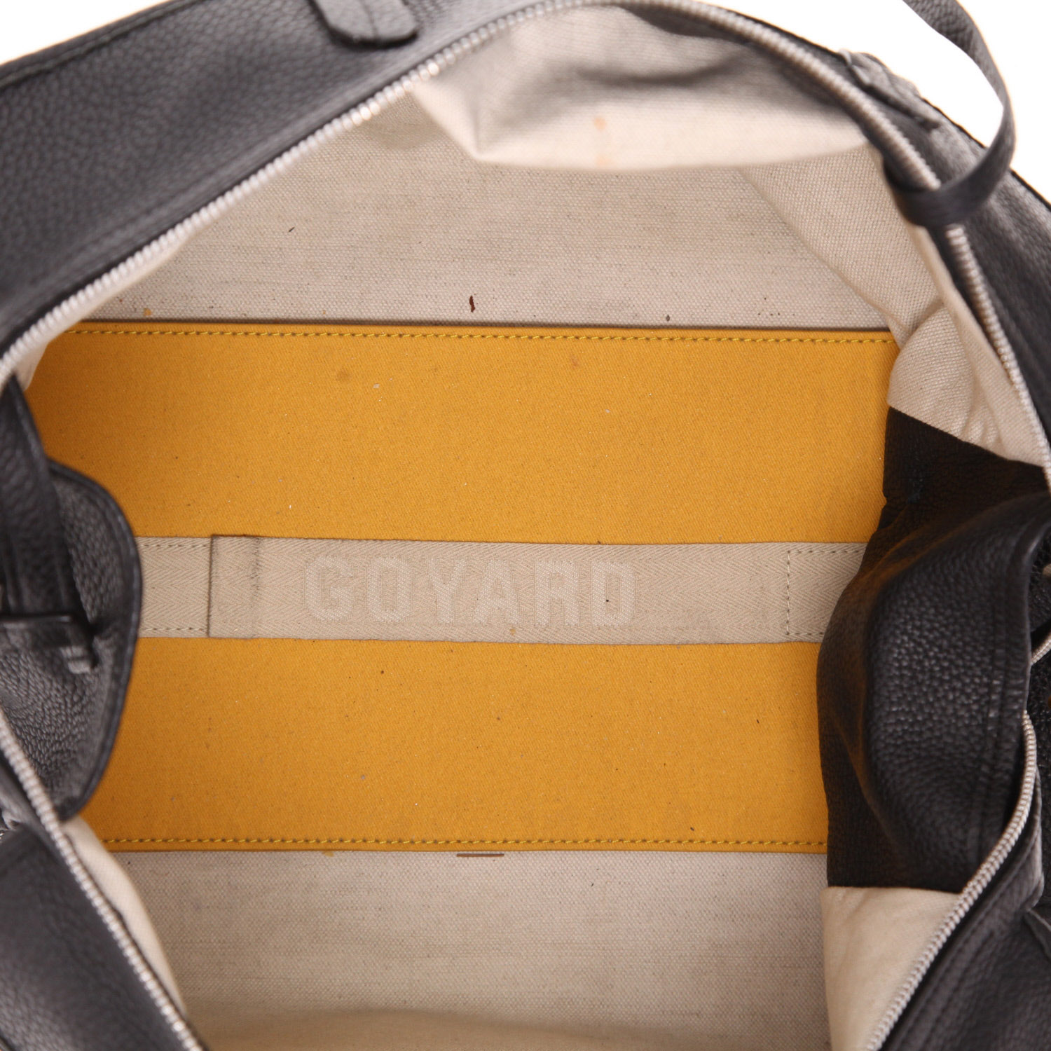 Bolso Goyard Hardy de lona monograma recubierta en negro y piel negra - Detail D3