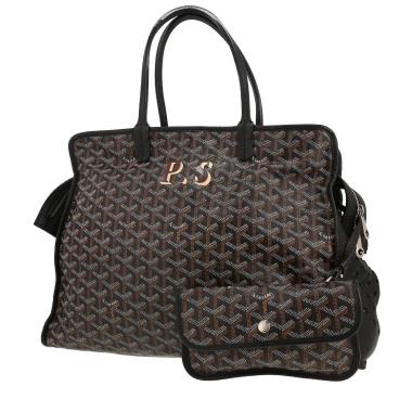 Borsa Goyard Hardy in tela Monogram rivestita nera e pelle nera