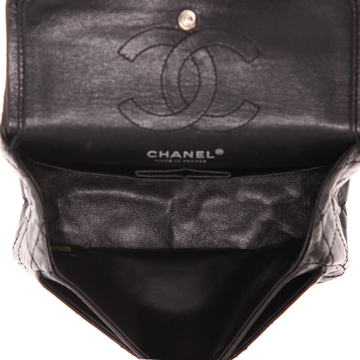 Borsa a tracolla Chanel  Mini 2.55 in pelle trapuntata nera - Detail D3