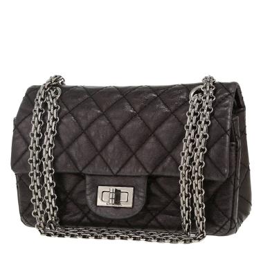 Bolso bandolera Chanel  Mini 2.55 en cuero acolchado negro