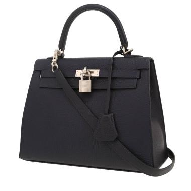 Sac à main Hermès  Kelly 25 cm en cuir togo bleu indigo