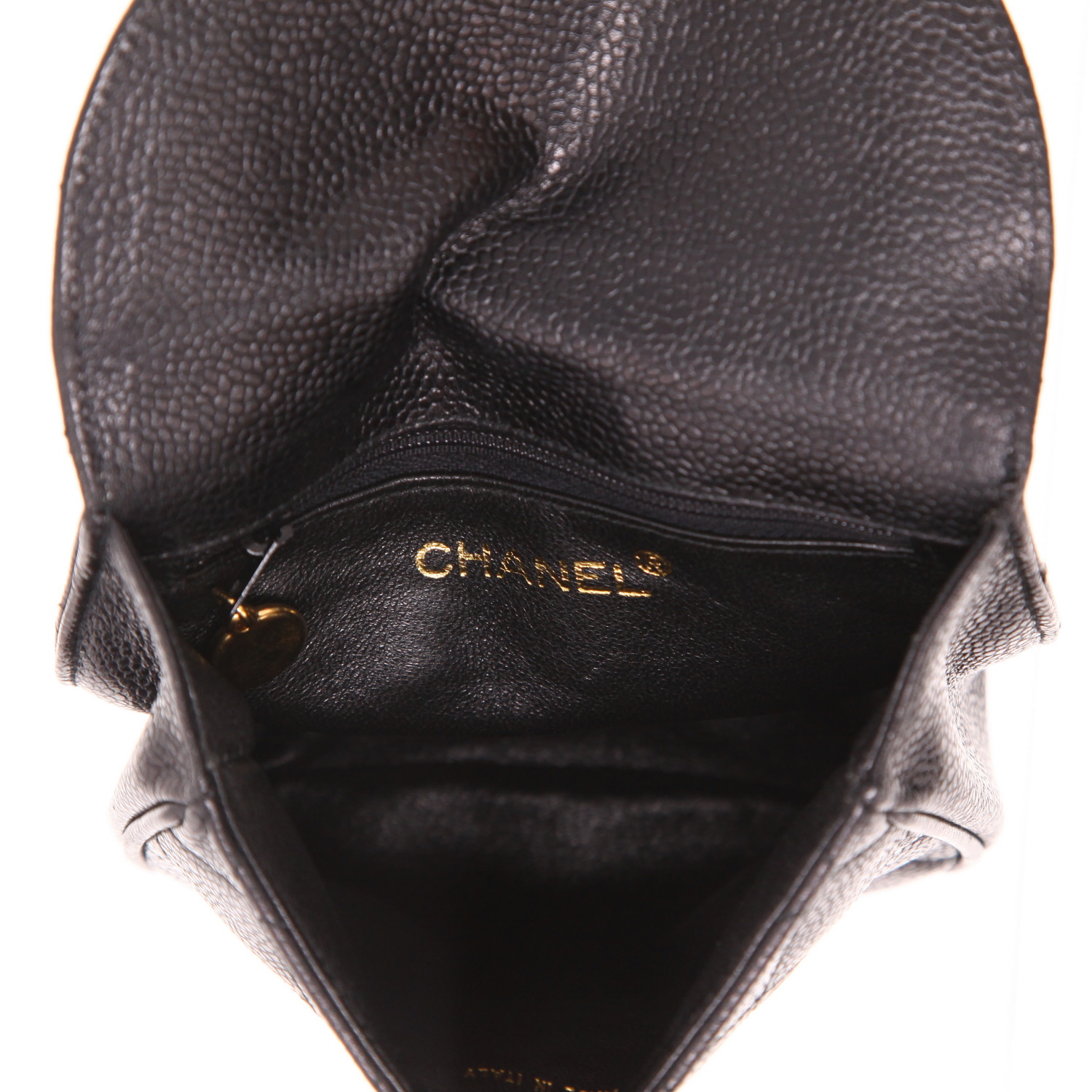Chanel  Vintage clutch-belt  in black quilted grained leather - Detail D3