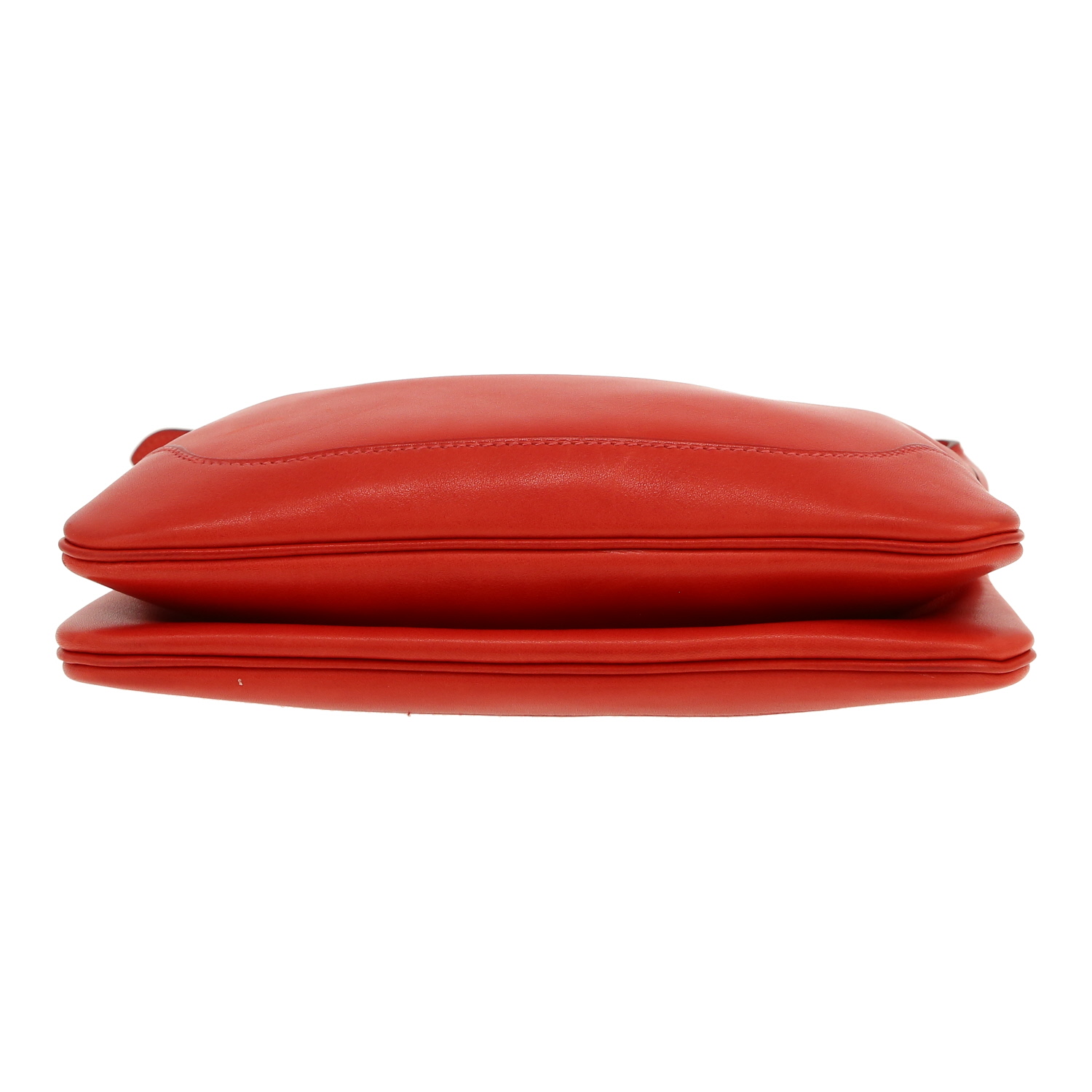 Sac bandoulière Hermès  Trim en cuir Swift rouge - Detail D1