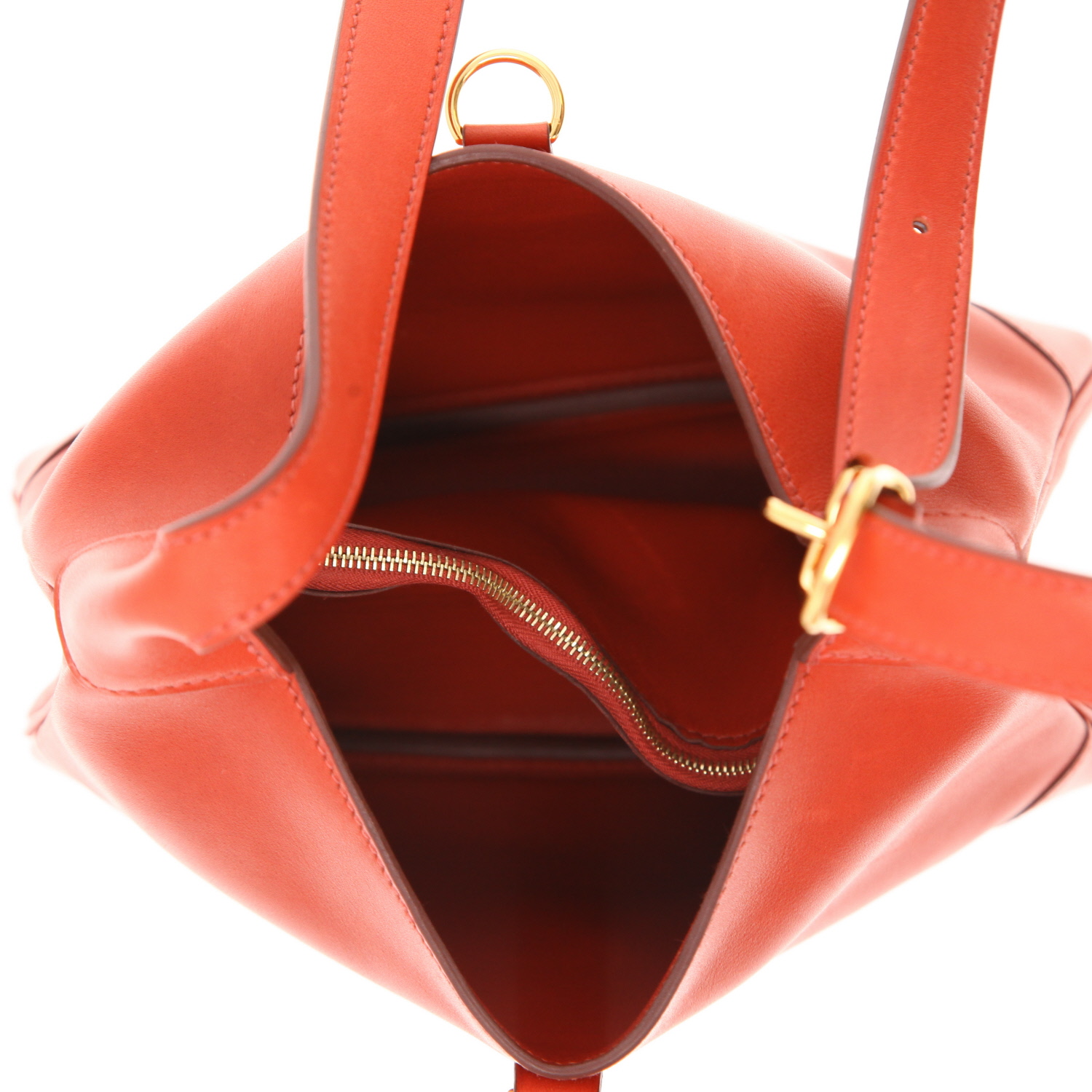 Hermès  Trim shoulder bag  in red Swift leather - Detail D3