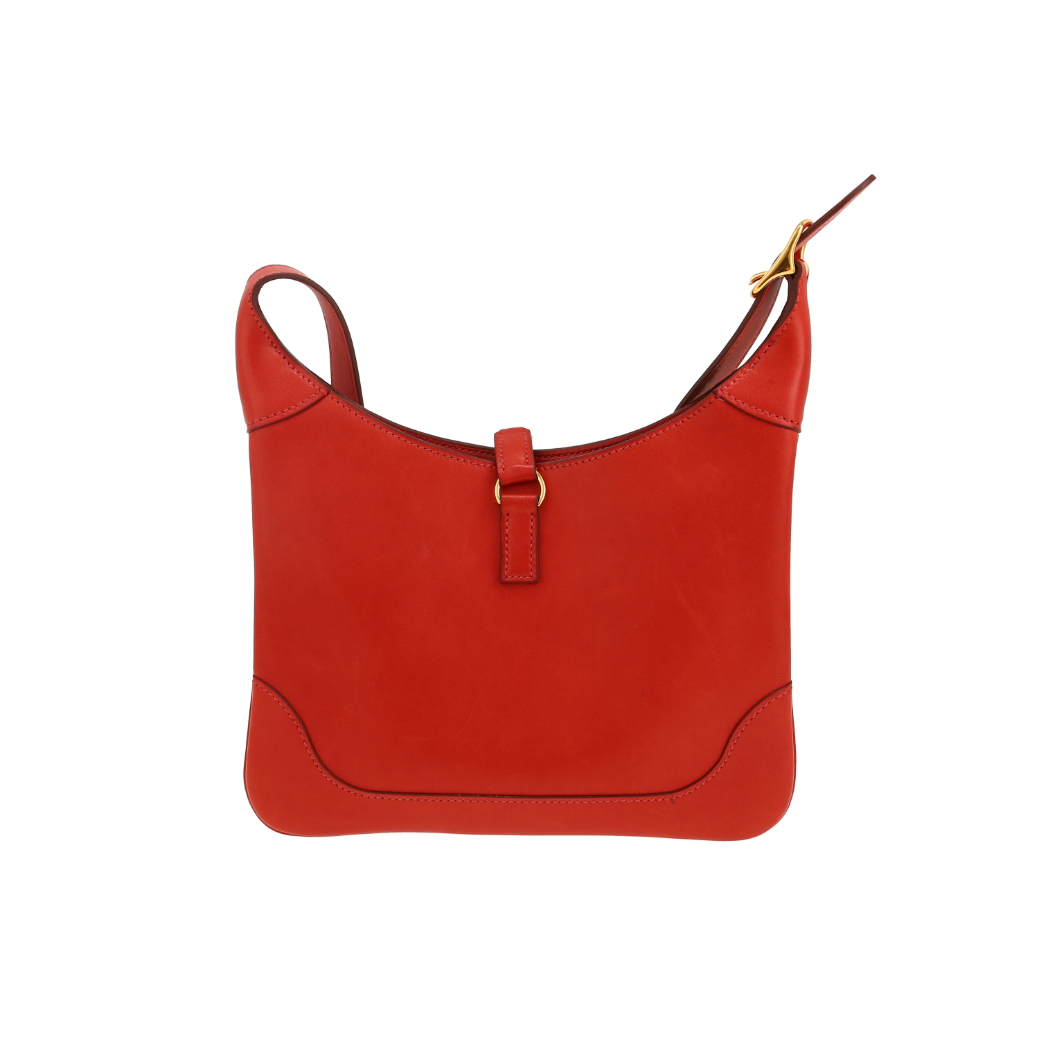 Sac bandoulière Hermès  Trim en cuir Swift rouge - Detail D5