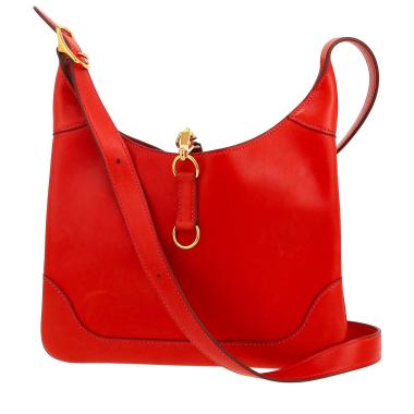 Sac bandoulière Hermès  Trim en cuir Swift rouge