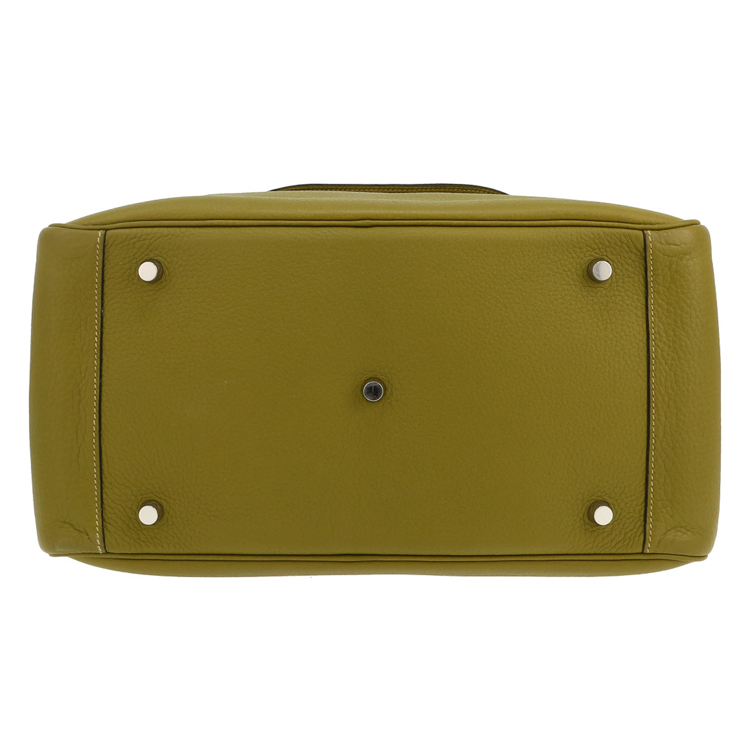 Hermès Lindy 34 cm shoulder bag in green Chartreuse togo leather - Detail D1