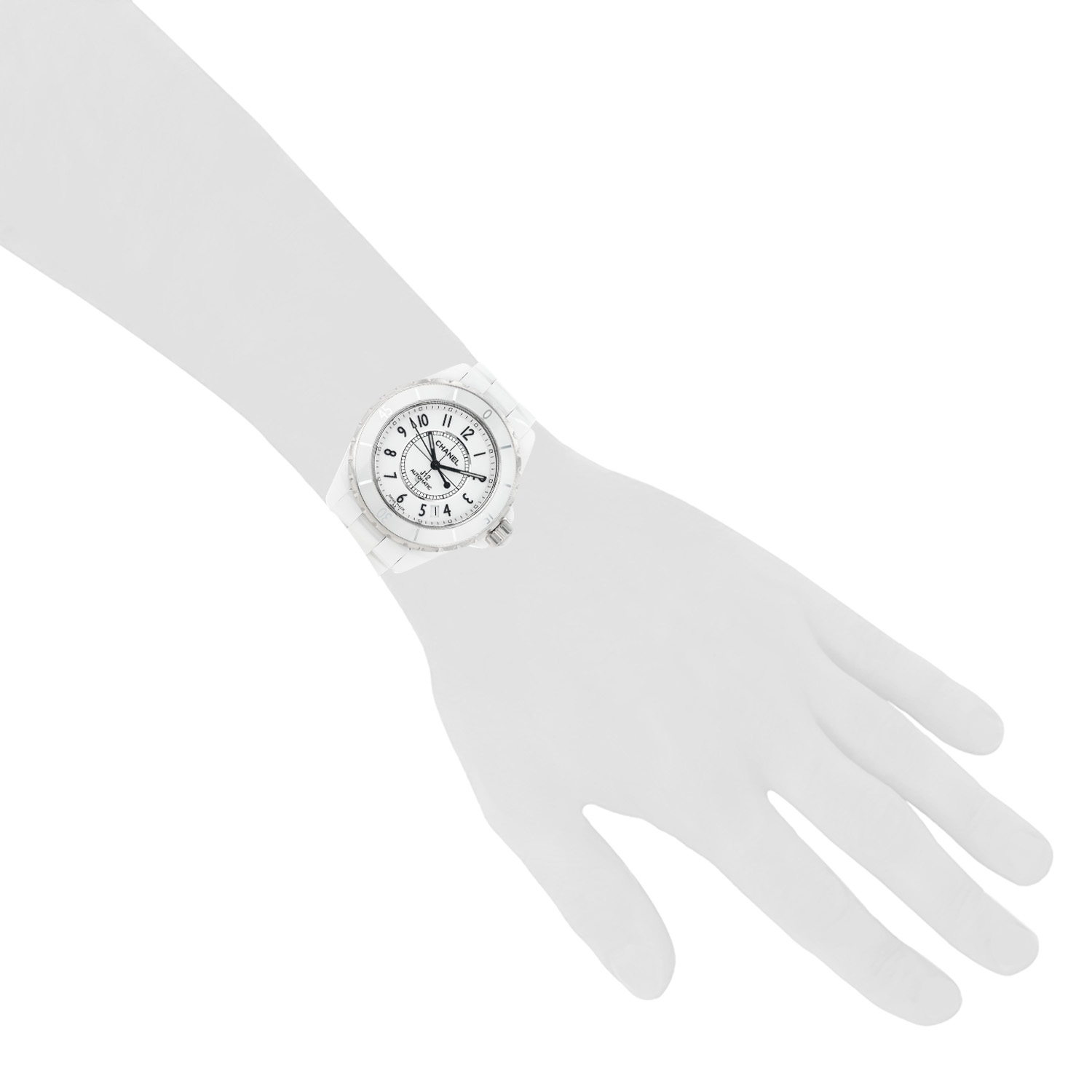 Orologio Chanel J12 in ceramica bianca e acciaio Ref: Chanel - HO970  Circa 2011 - Detail D1