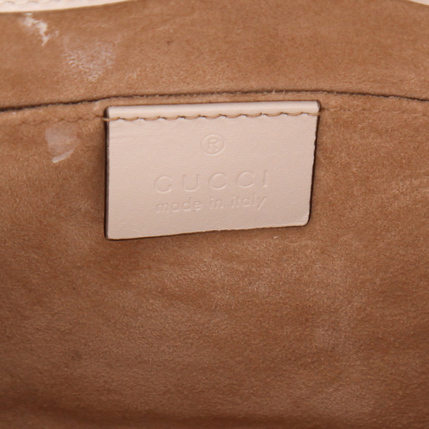Sac bandoulière Gucci  Sylvie en cuir crème - Detail D2