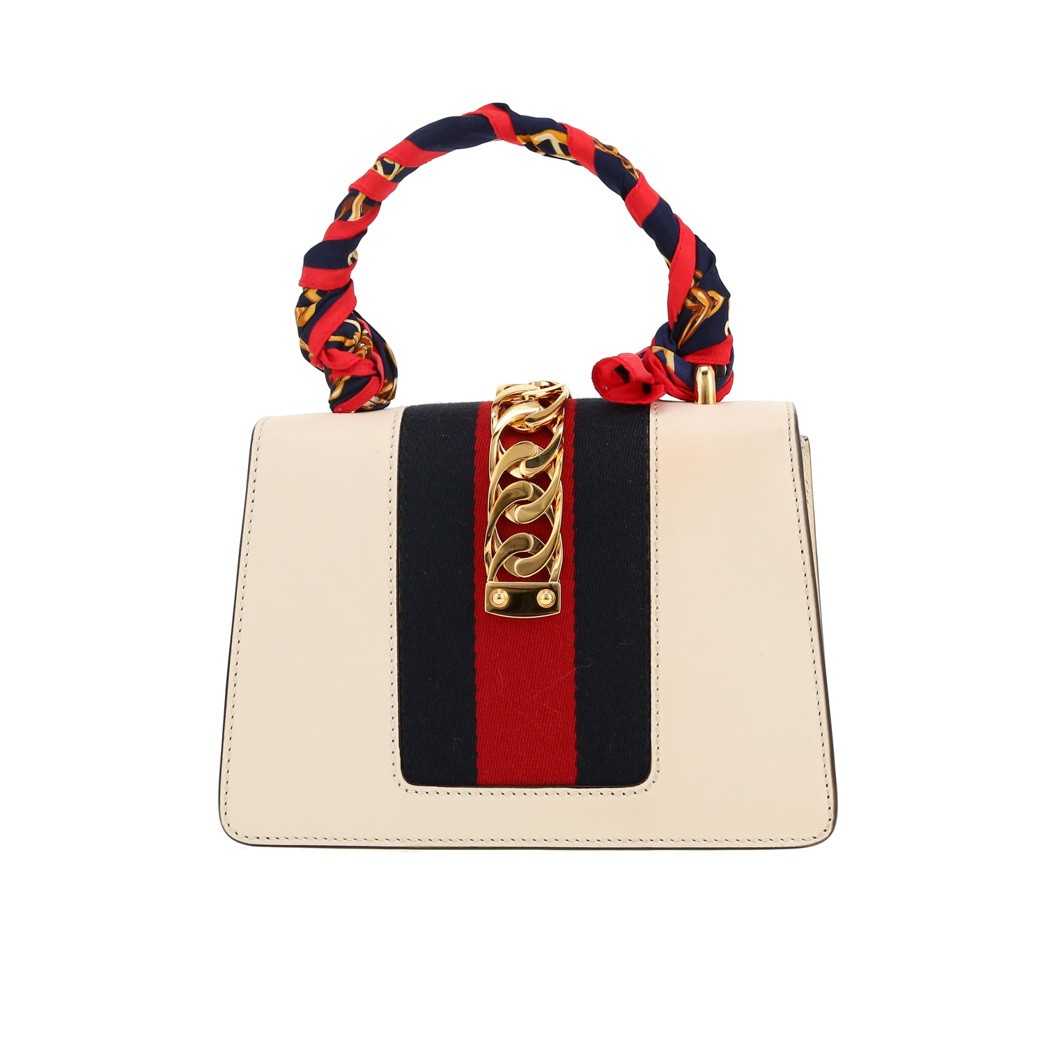 Bolso bandolera Gucci  Sylvie en cuero color crema - Detail D4