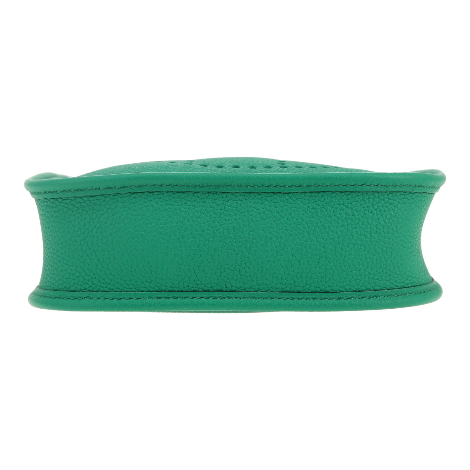 Sac bandoulière Hermès  Mini Evelyne en cuir taurillon clémence Vert Jade - Detail D1