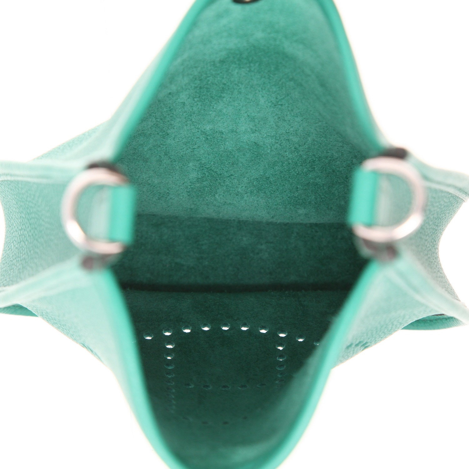 Borsa a tracolla Hermès  Mini Evelyne in pelle taurillon clemence Vert Jade - Detail D3
