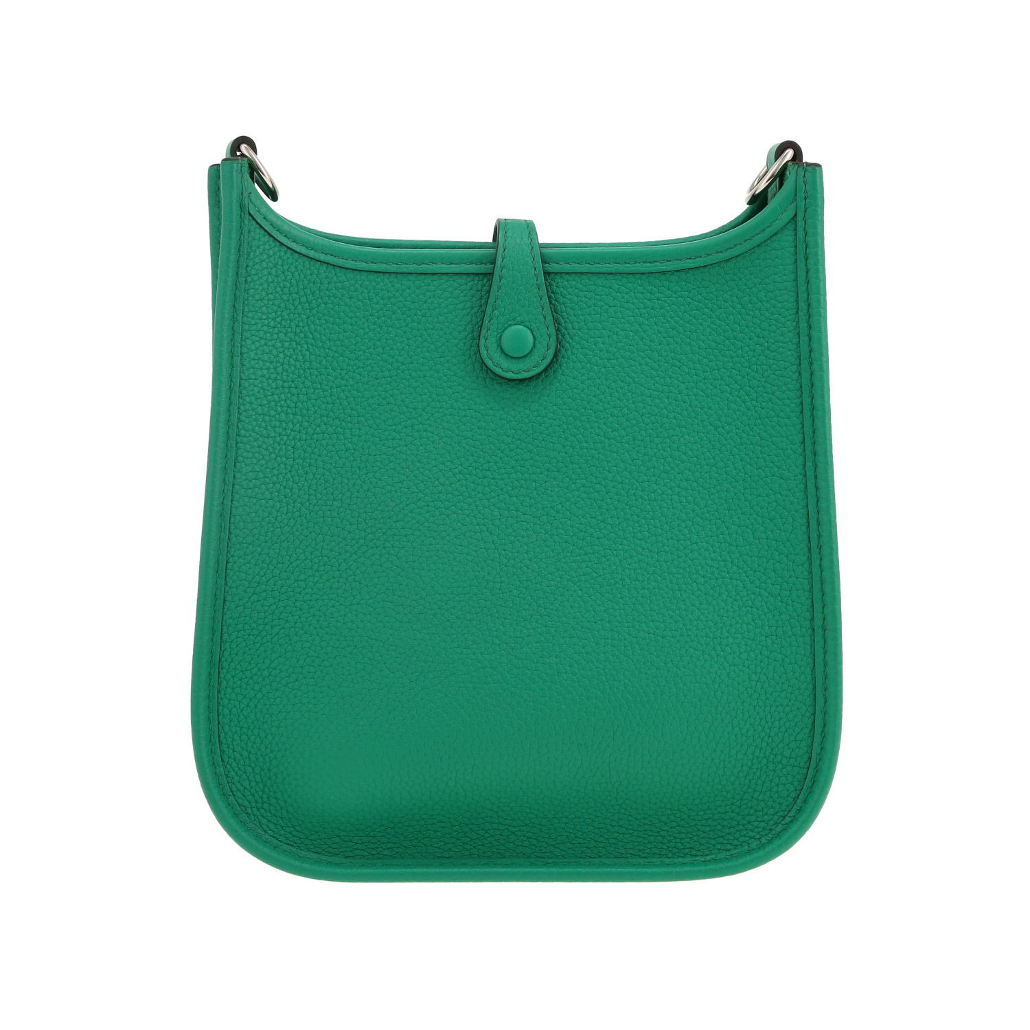 Hermès  Mini Evelyne shoulder bag  in Vert Jade leather taurillon clémence - Detail D4