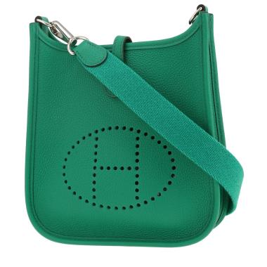 Sac bandoulière Hermès  Evelyne 16 cm en cuir taurillon clémence Vert Jade