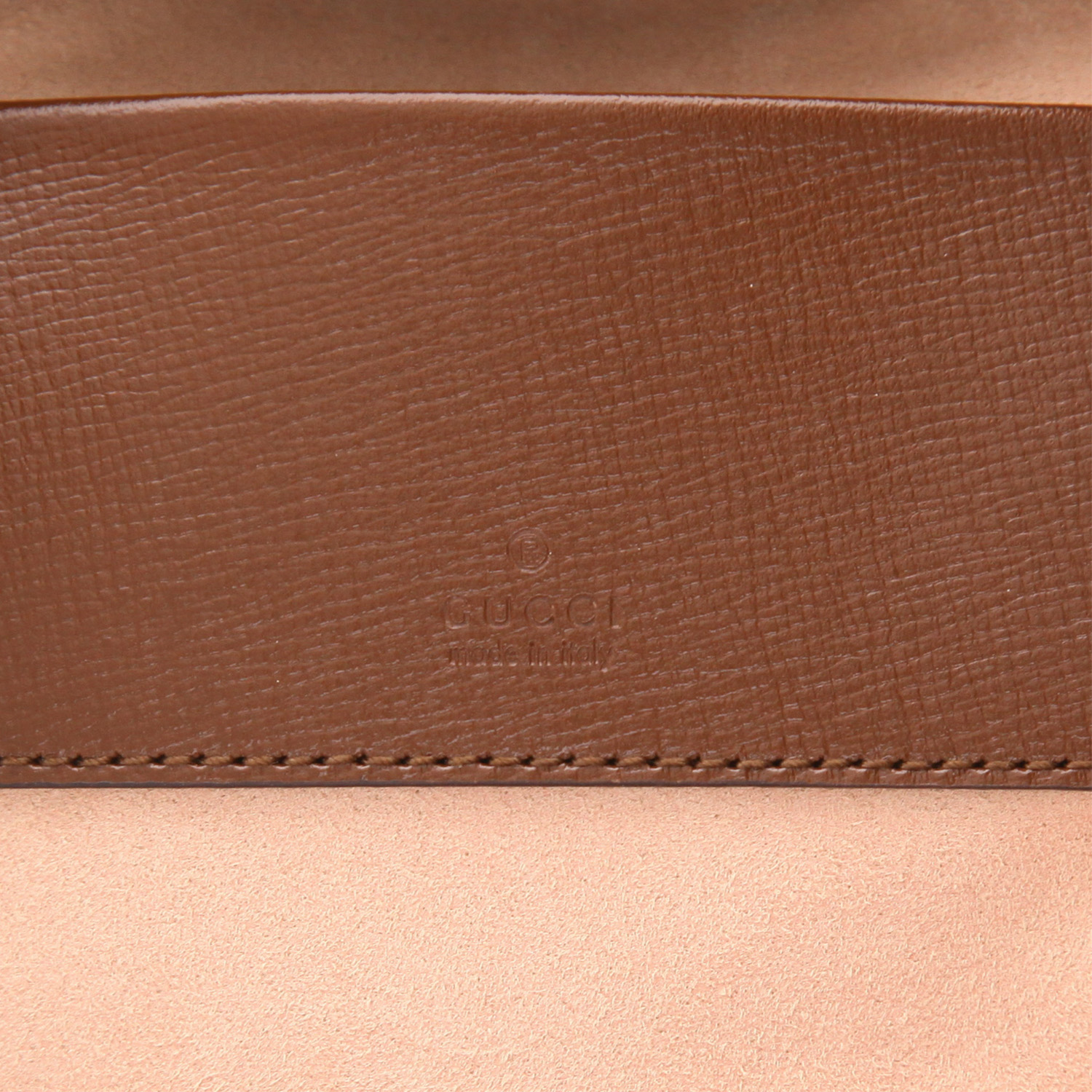 Sac bandoulière Gucci  Jackie mini  en toile monogram beige et cuir marron - Detail D2
