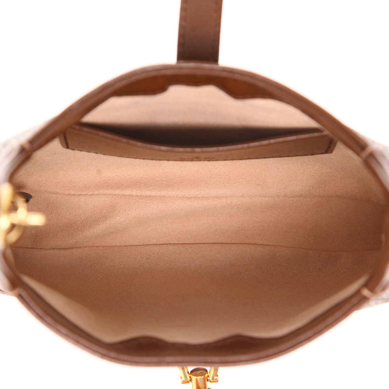Sac bandoulière Gucci  Jackie mini  en toile monogram beige et cuir marron - Detail D3