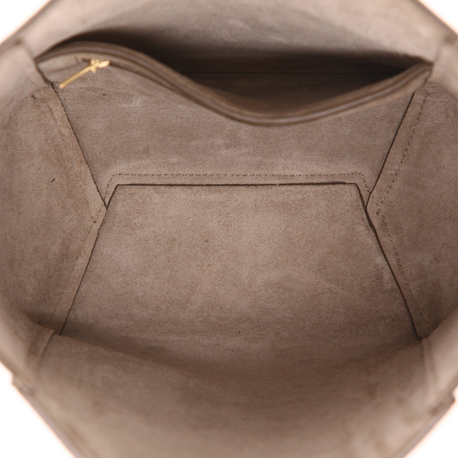 Celine Sac Sangle handbag in taupe grained leather - Detail D3