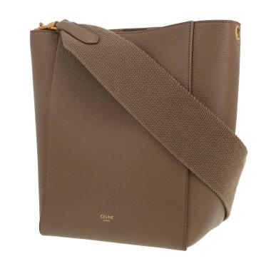 Sac à main Celine  Sac Sangle en cuir grainé taupe