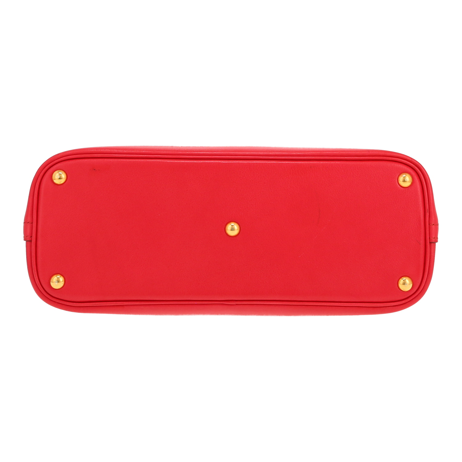 Hermès  Bolide 25 cm handbag  in red Vif Gulliver leather - Detail D1