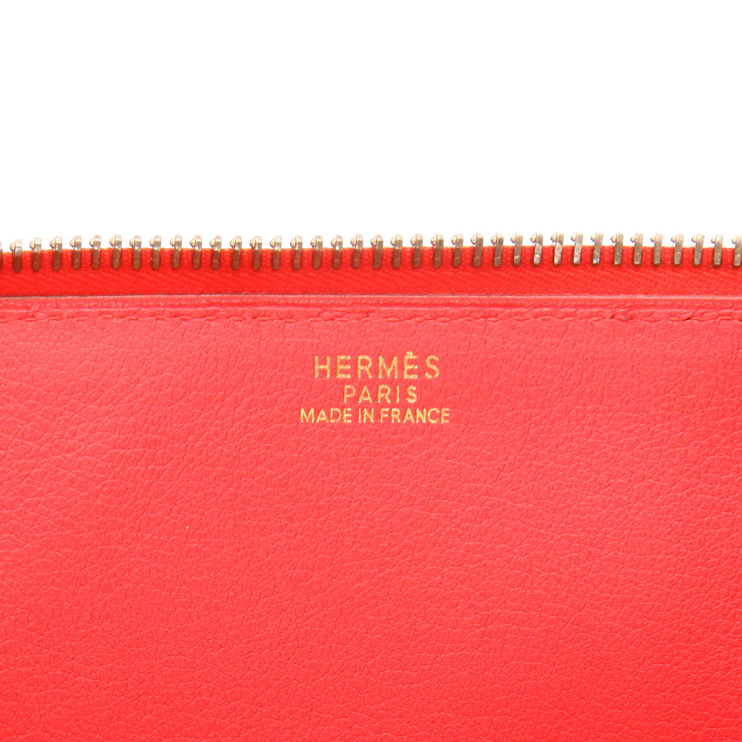 Hermès Bolide 27 cm handbag in red Vif Gulliver leather - Detail D2