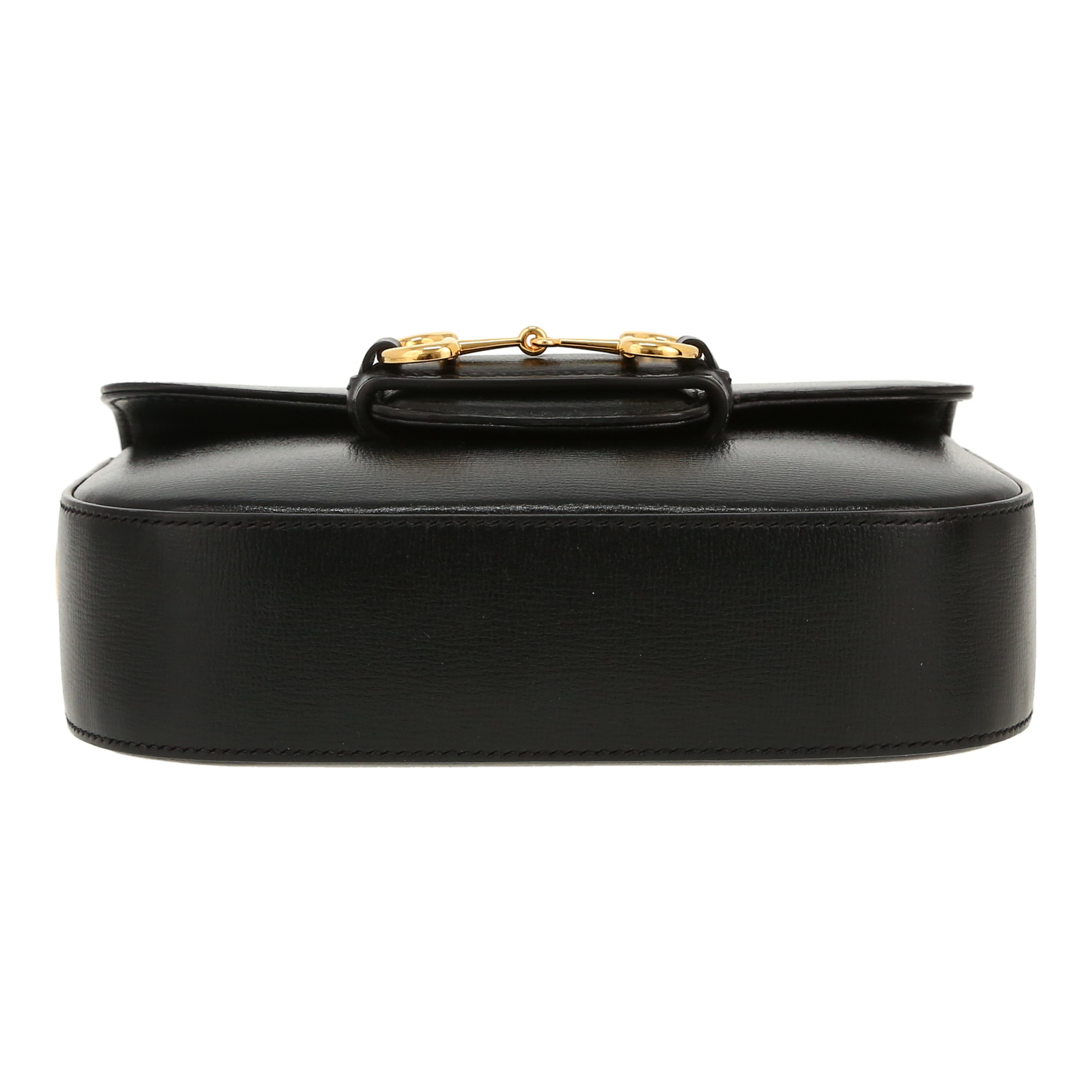Sac bandoulière Gucci  1955 Horsebit petit modèle  en cuir noir - Detail D1