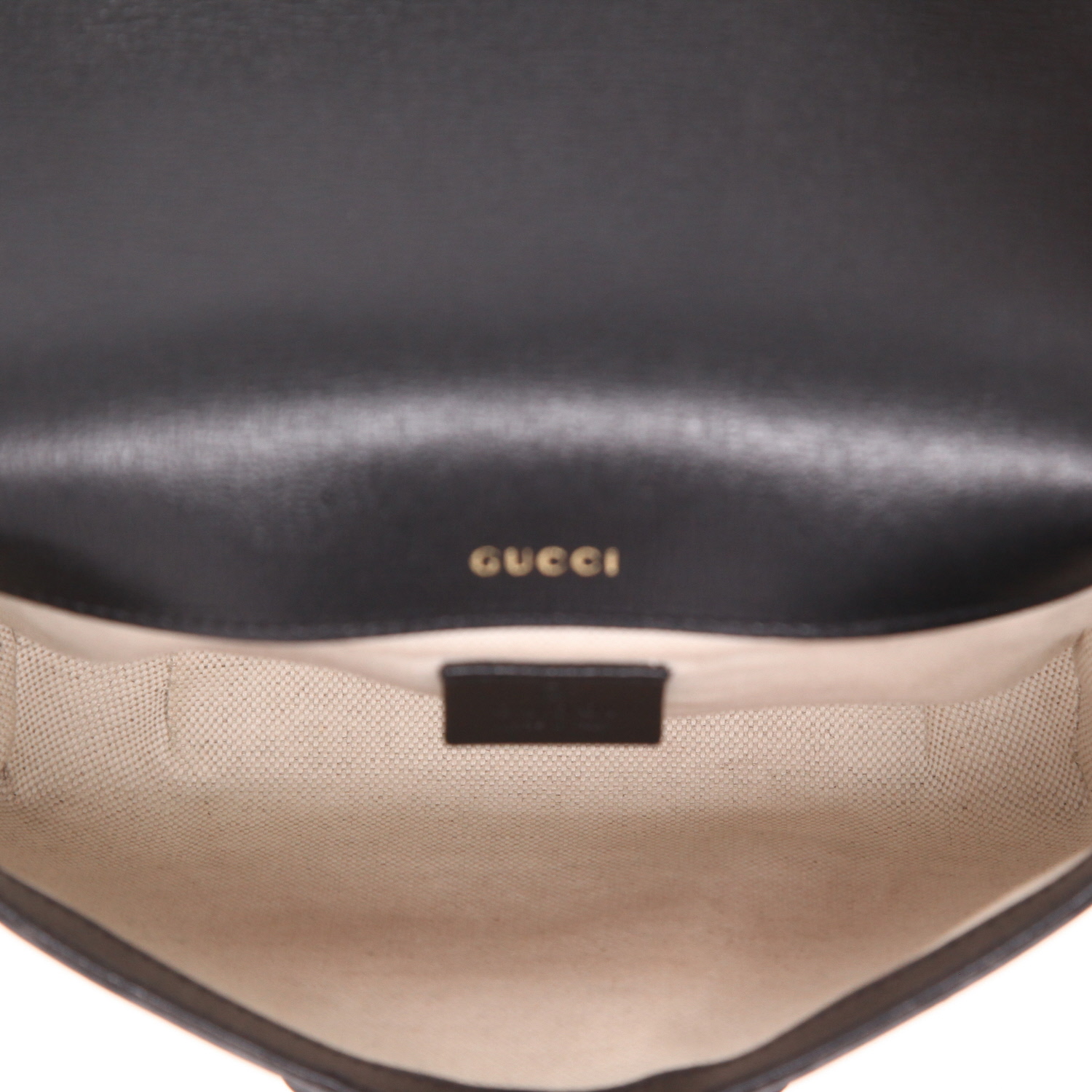 Sac bandoulière Gucci  1955 Horsebit petit modèle  en cuir noir - Detail D3