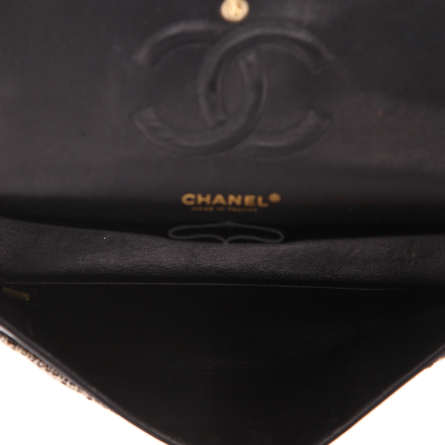 Chanel  Timeless Classic handbag  in beige tweed - Detail D3