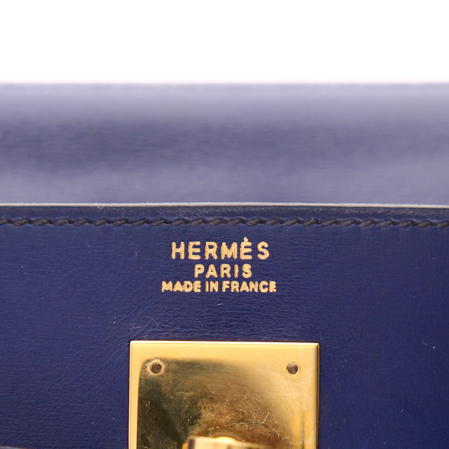 Sac à main Hermès  Kelly 32 cm en cuir box bleu - Detail D2